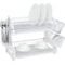 Home Basics 2 Tier Plastic Dish Drainer, White DD10246 - alternate 2